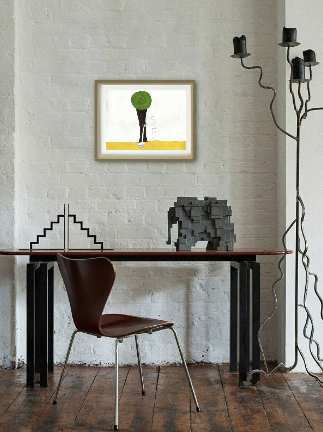 Naive/Visionary Contemporary Signed Drawing: Bertold Stallmach, “Untitled (Vending Machine Tree) ”, 2009 photo Art