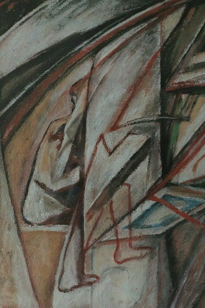 Cyr Frimout, Man With Two Heads, jaren 1990, Lithografie, Ingelijst photo Kunst