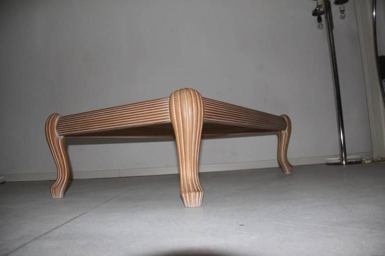 Wooden Coffee Table In Carved And Lacquered 1970s Italian Design photo buy