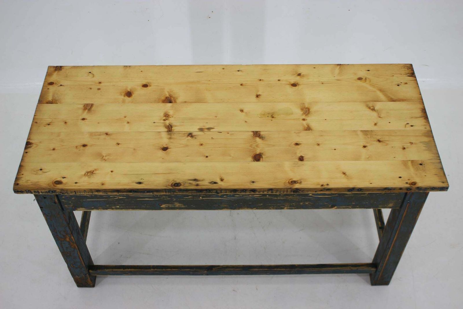 1950s Patinated Pine Tree Wooden Table, Czechoslovakia photo Furniture