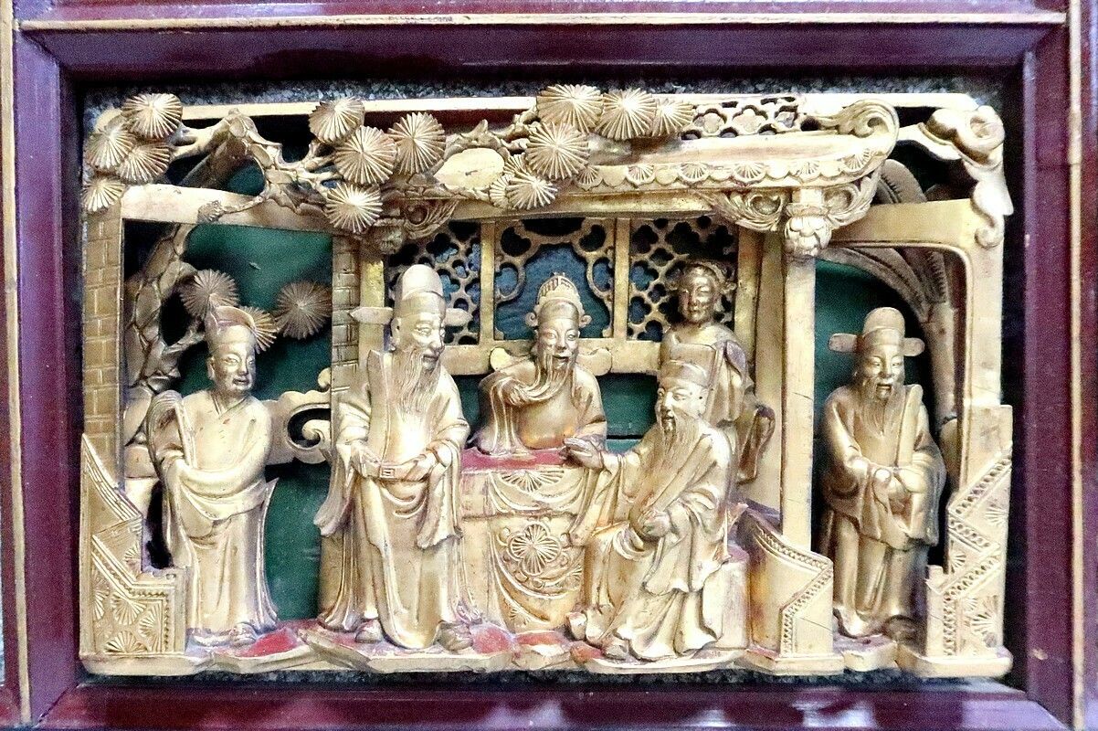 4900.806451480001 Large Asian Panel In Lacquered Wood, China – Late 19th Century photo