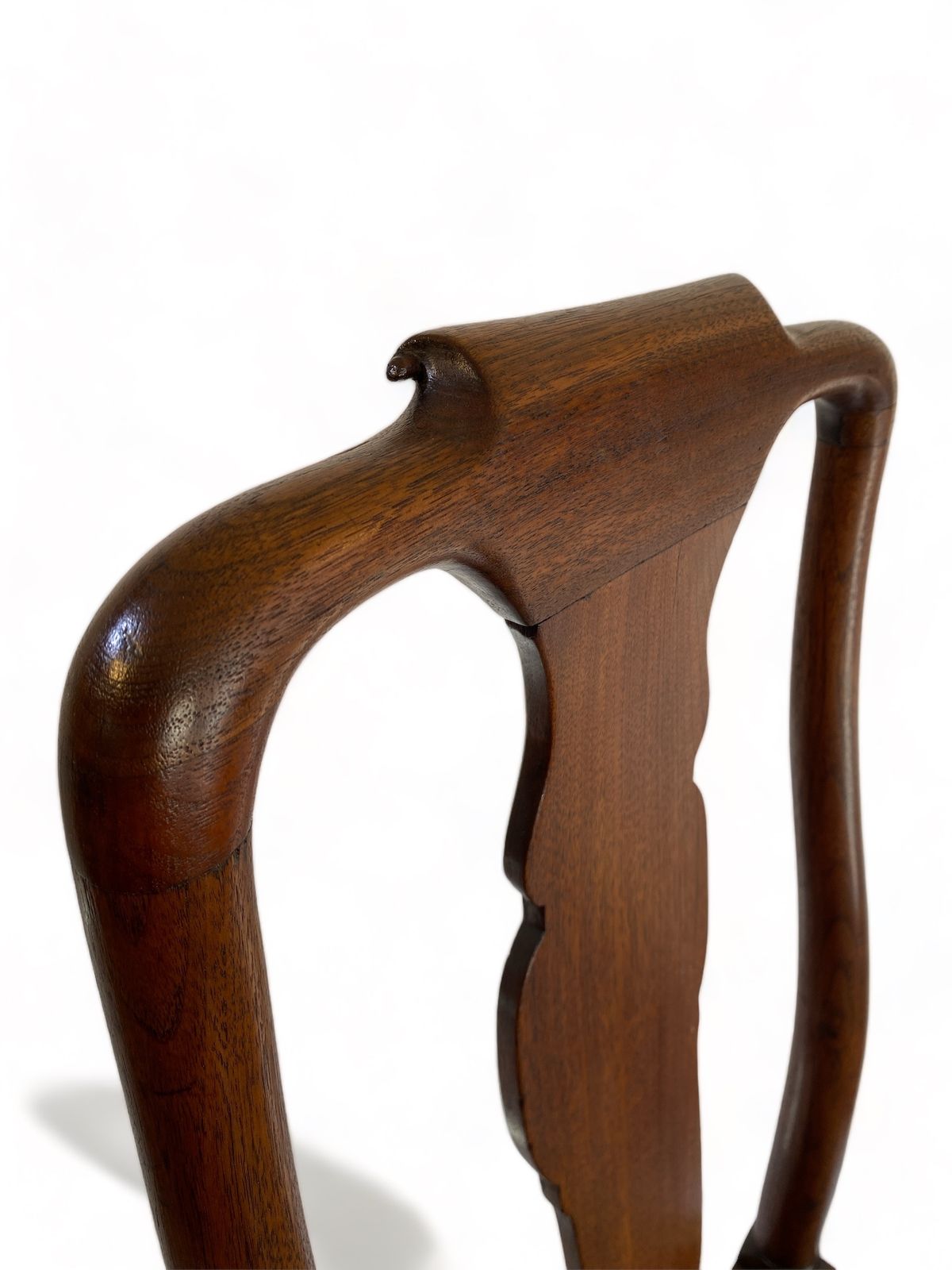 Pair Of Splat Back Queen Anne Walnut Chairs With Floral Upholstered Seats photo buy