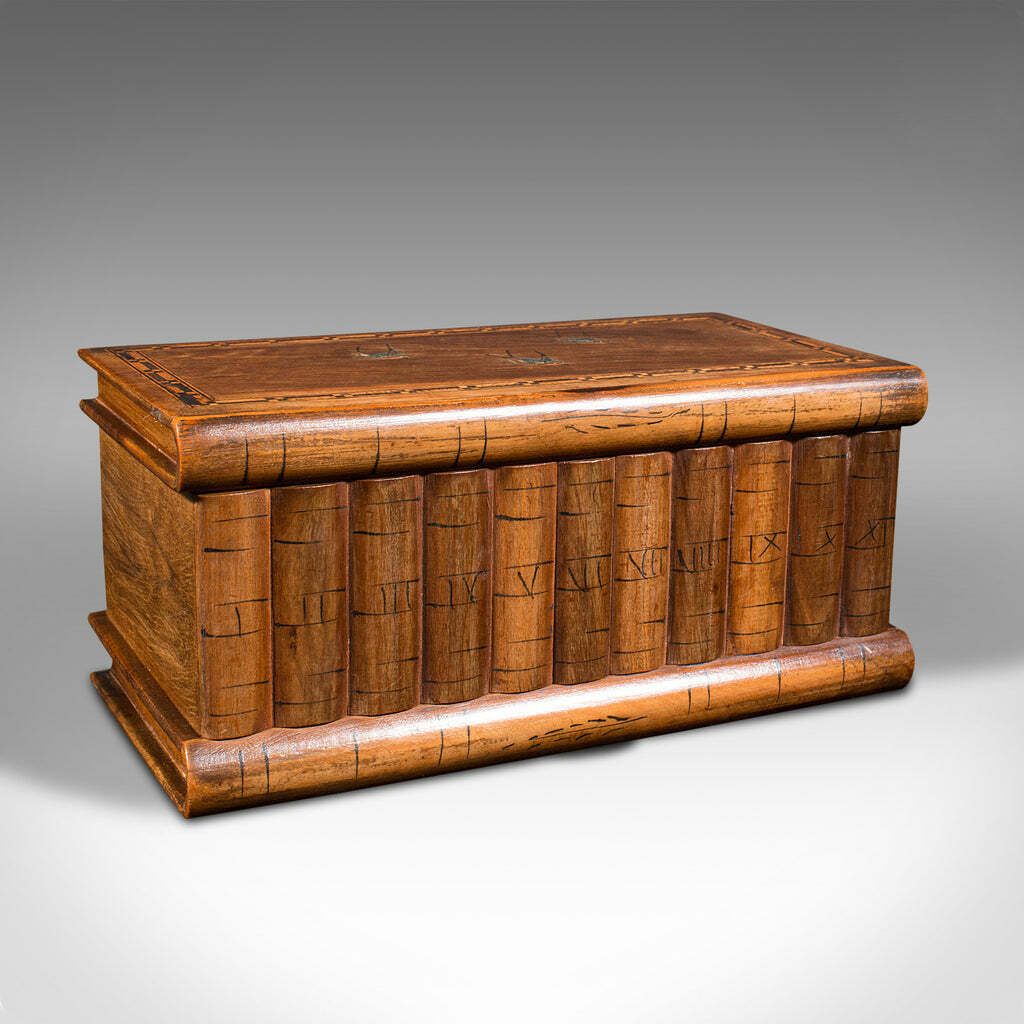 Antique Ladies Vanity Box, Italian, Olive Wood, Keepsake, Jewellery, Sorrento