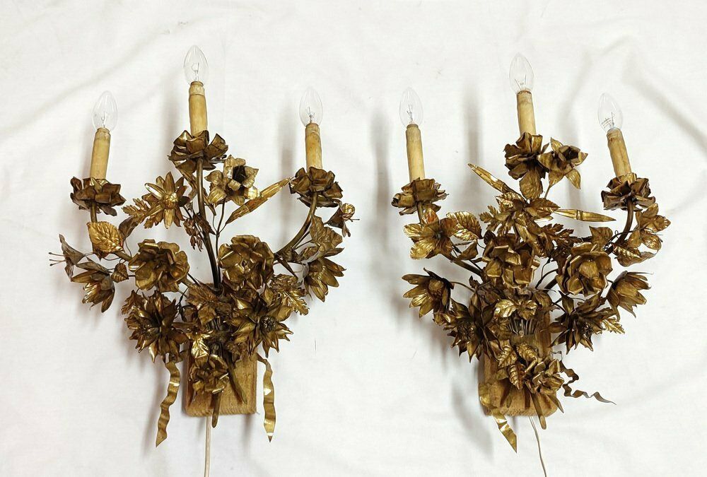 Brass Wall Lamps, France, 1960s, Set Of 2 photo furniture