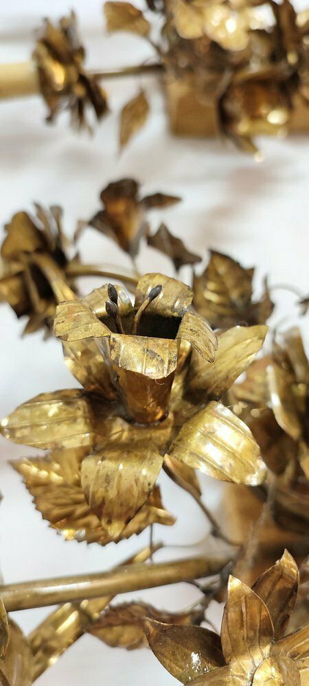 photo furniture Brass Wall Lamps, France, 1960s, Set Of 2