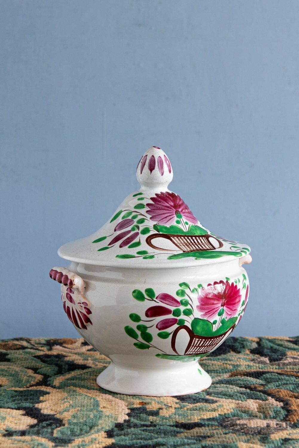 Les Islettes Faience, Basket Of Flowers Tureen, Early 19th Century photo furniture