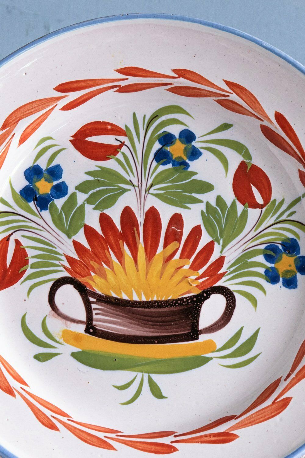 Saint Clement Faience, Pair Of Floral Plates, Early 19th Century photo for sale