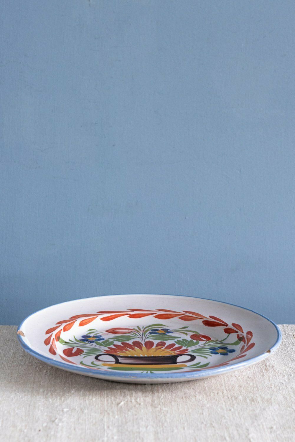 Saint Clement Faience, Pair Of Floral Plates, Early 19th Century photo vintage