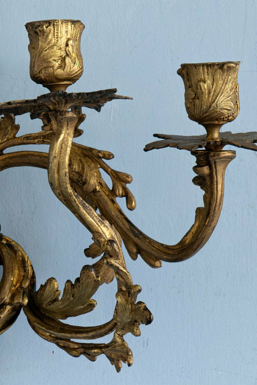 Pair Of French Louis XV Gilt Bronze Sconces, 19th Century photo buy