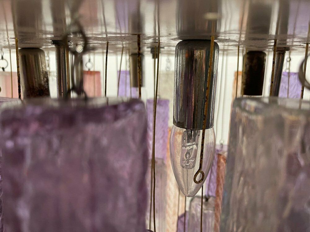 Large Murano Glass Tube Chandelier, 1980s photo buy