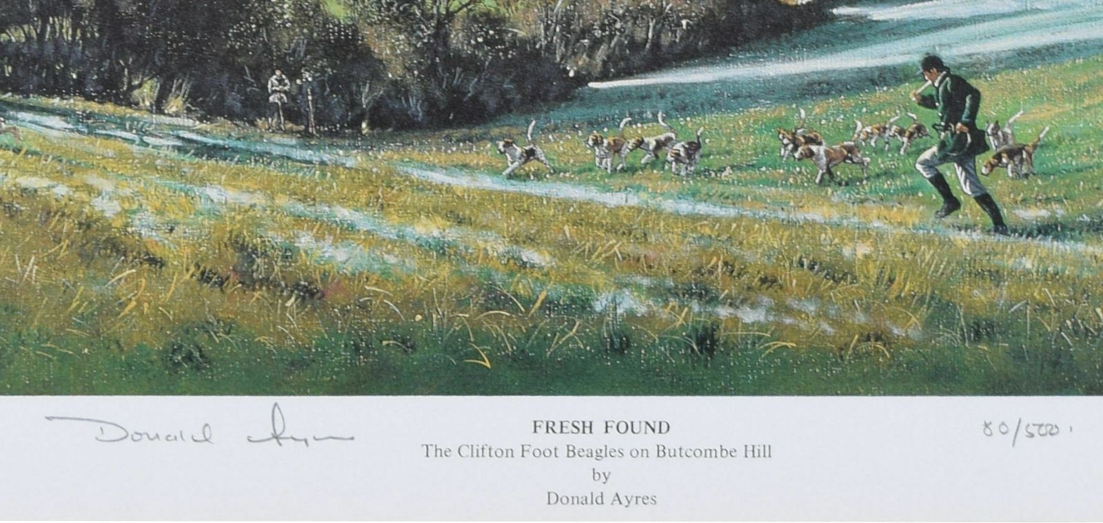 Donald Ayres (B. 1936) The Clifton Foot Beagles On Butcombe Hill photo 125.0