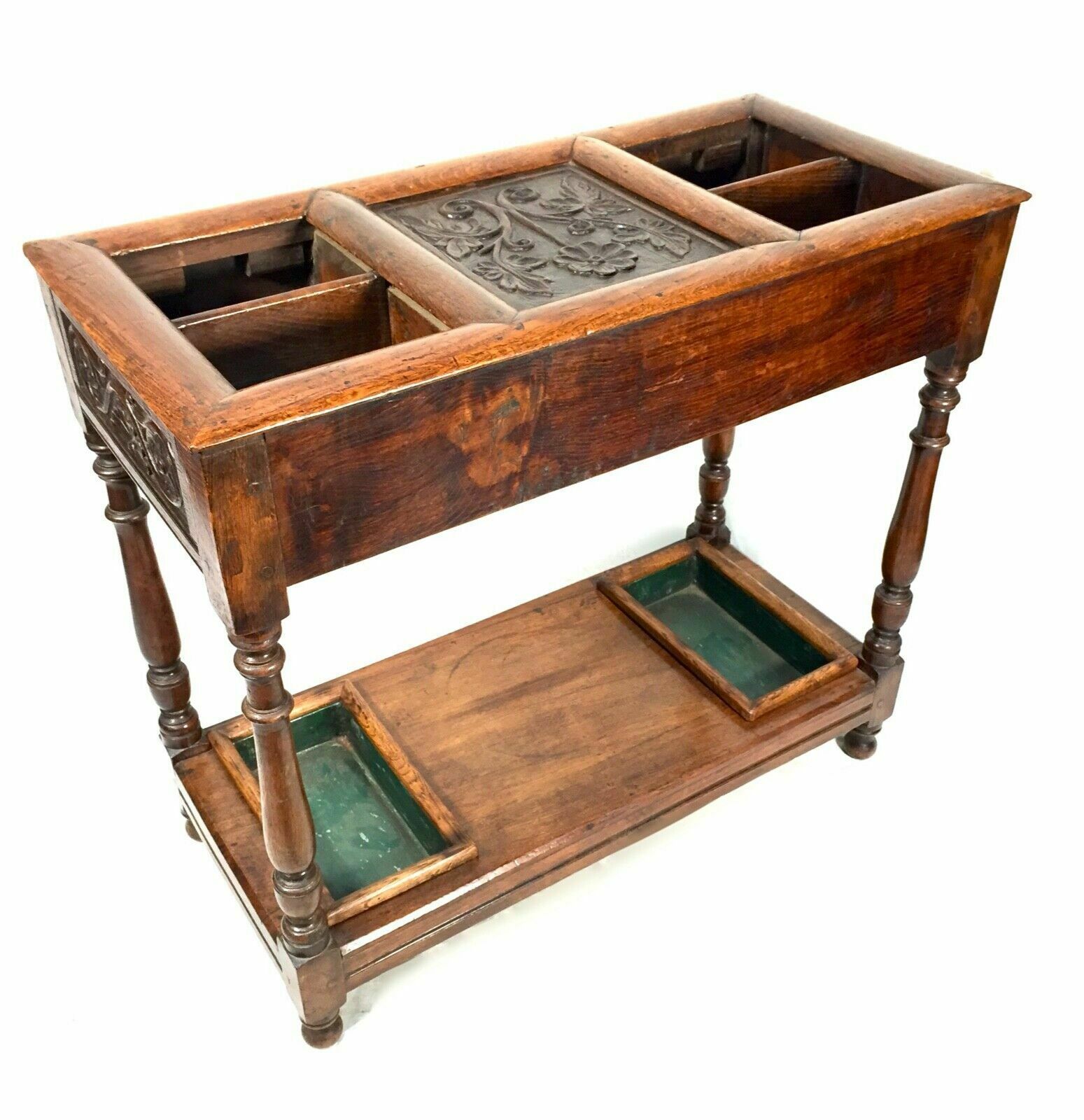 photo for sale Antique Victorian Country House Oak Wood Stick & Umbrella Stand / Entrance Hall