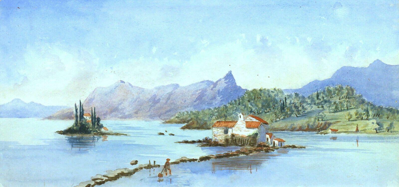Watercolour Of A Loch Or Lake View photo furniture