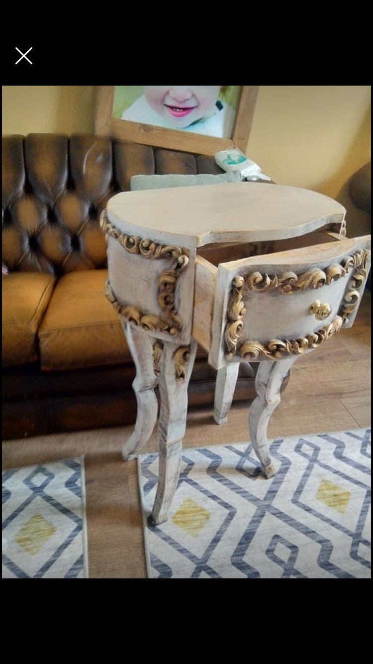 French Chic Solid Wooden Bedside Tables photo for sale