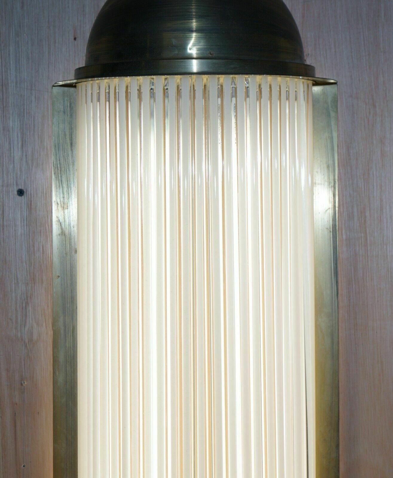 Pair Of Extra Large Art Deco Style Brass Glass Genet Michon Wall Sconces Lights photo Lighting