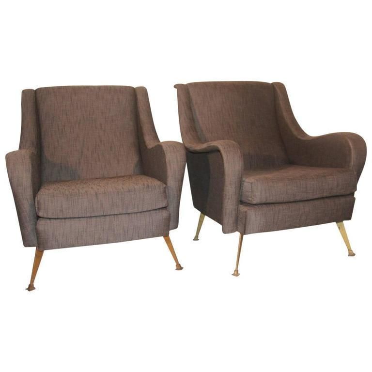 Pair Of Mid Century Italian Design Armchairs Marco Zanuso Style