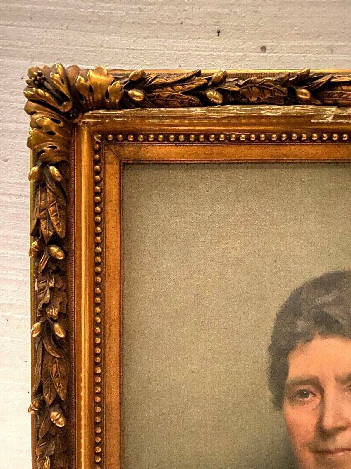 Oil On Canvas "Portrait Of A Woman" By Dequene Albert 20th Century photo vinterior