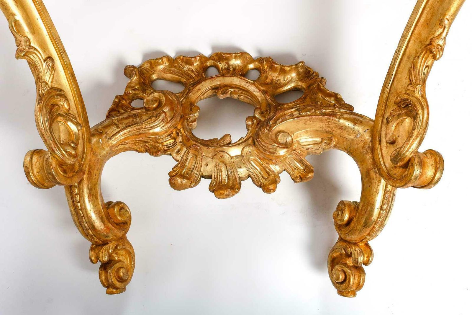 Carved And Gilded Wood Console, Marble Top, 18th Century. photo furniture
