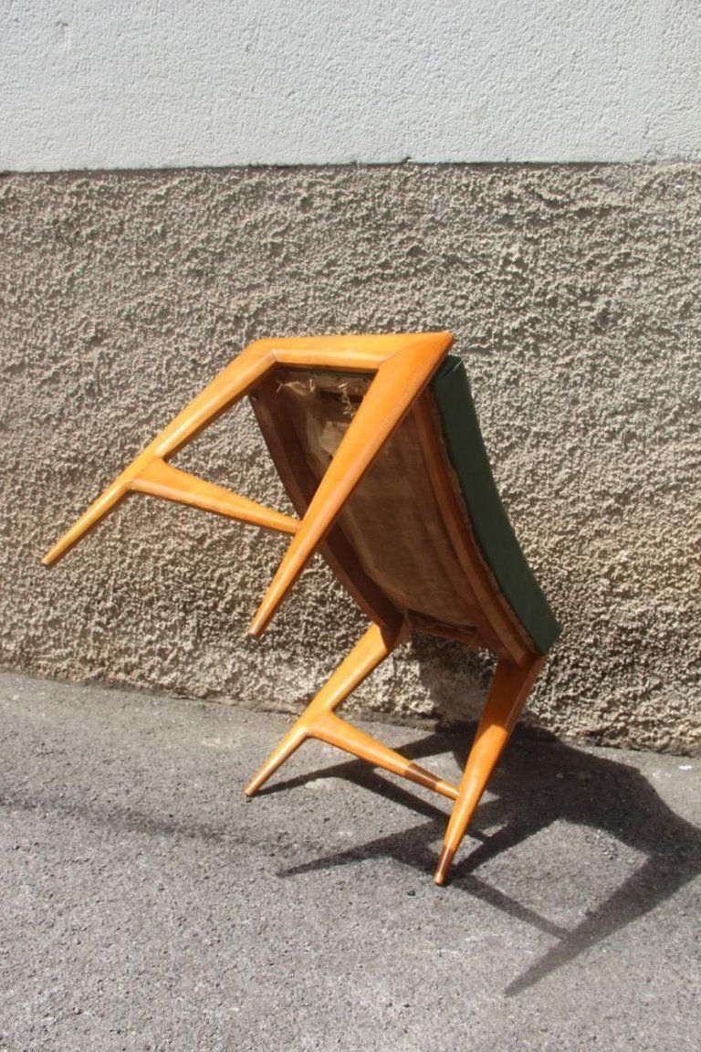 1950s Italian Bench In Maple And Minimalist Faux Leather Dassi Milano photo Furniture