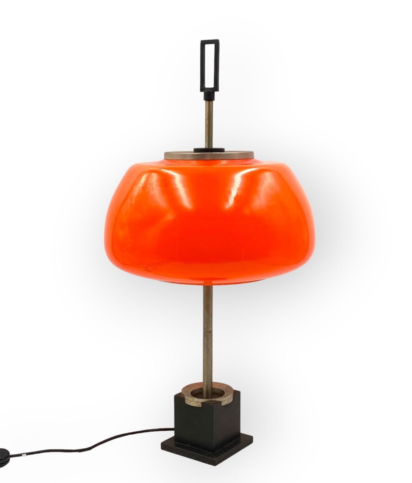 photo vinterior Oscar Torlasco, Orange Glass Table Lamp, Prod. Lumi, 1960 Ca.