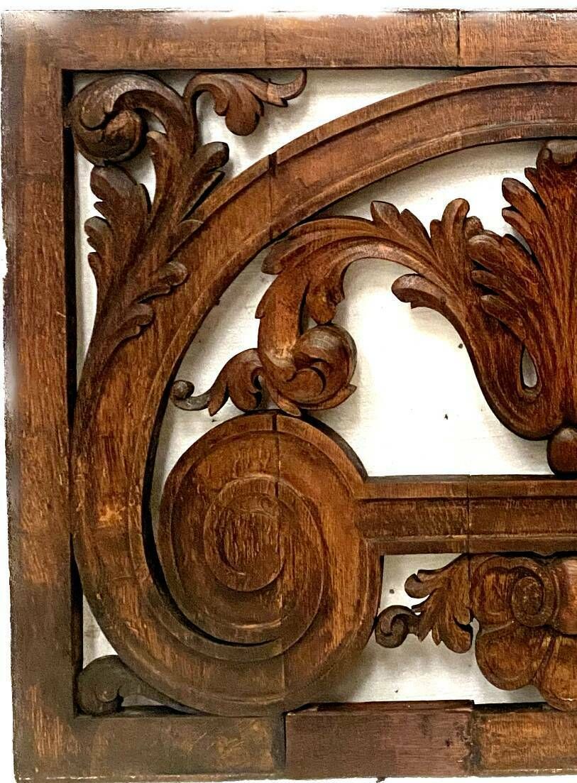 Decorative Panel In Carved Oak Wood 19th Century photo furniture