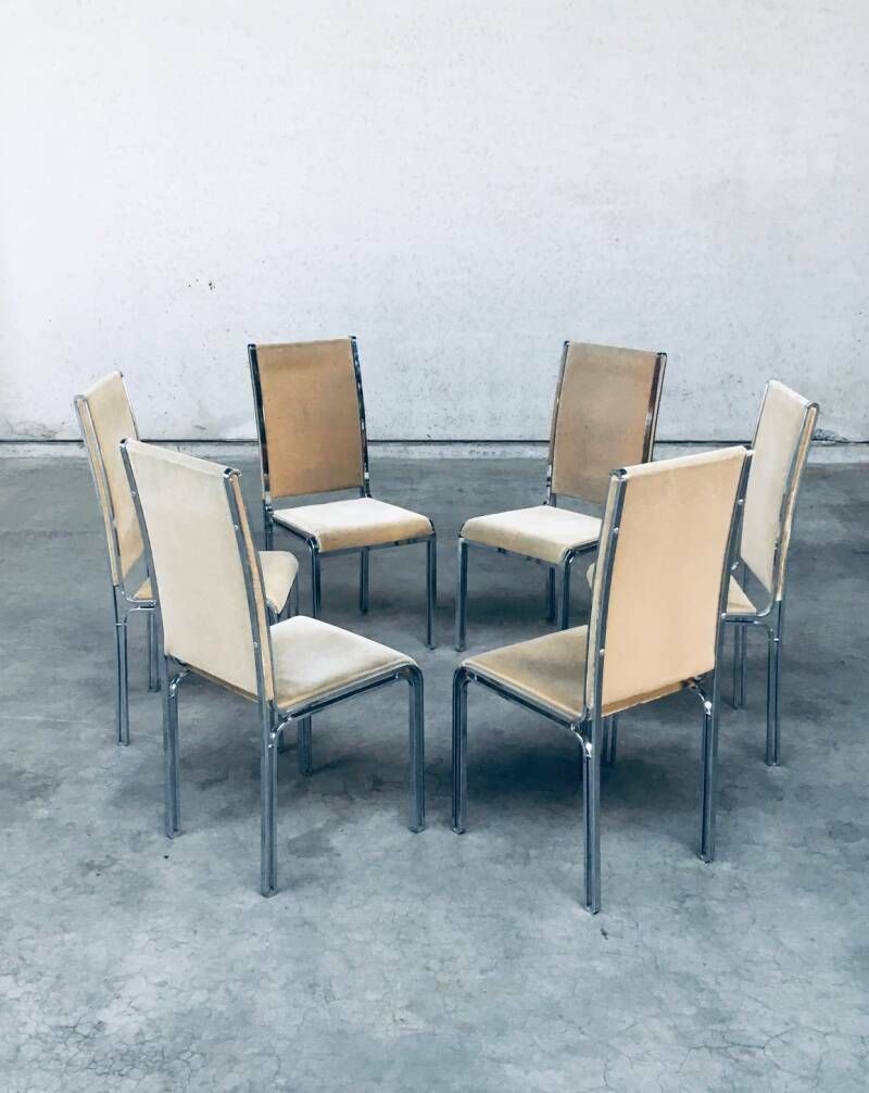 Hollywood Regency Style Dining Chair Set By Romeo Rega, Italy 1970's photo for sale