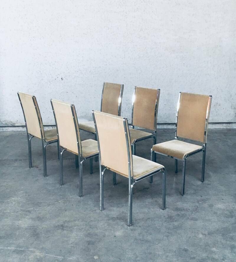 photo for sale Hollywood Regency Style Dining Chair Set By Romeo Rega, Italy 1970's