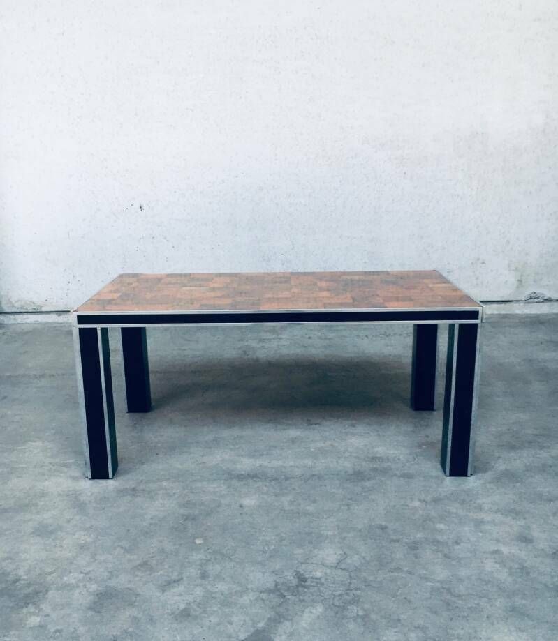 Italian Design Impressive Dining Table By Willy Rizzo For Mario Sabot, 1970's photo vintage