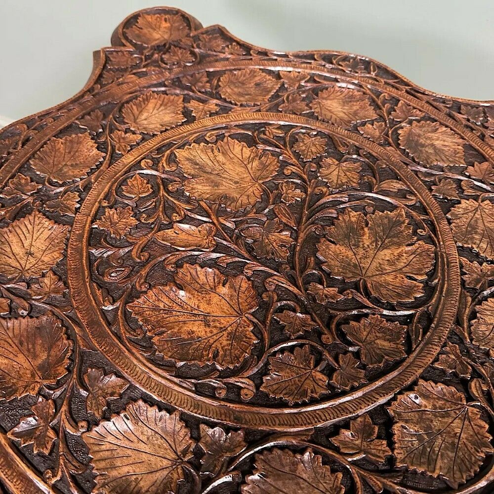 Rare Anglo Indian Antique Carved Table photo for sale