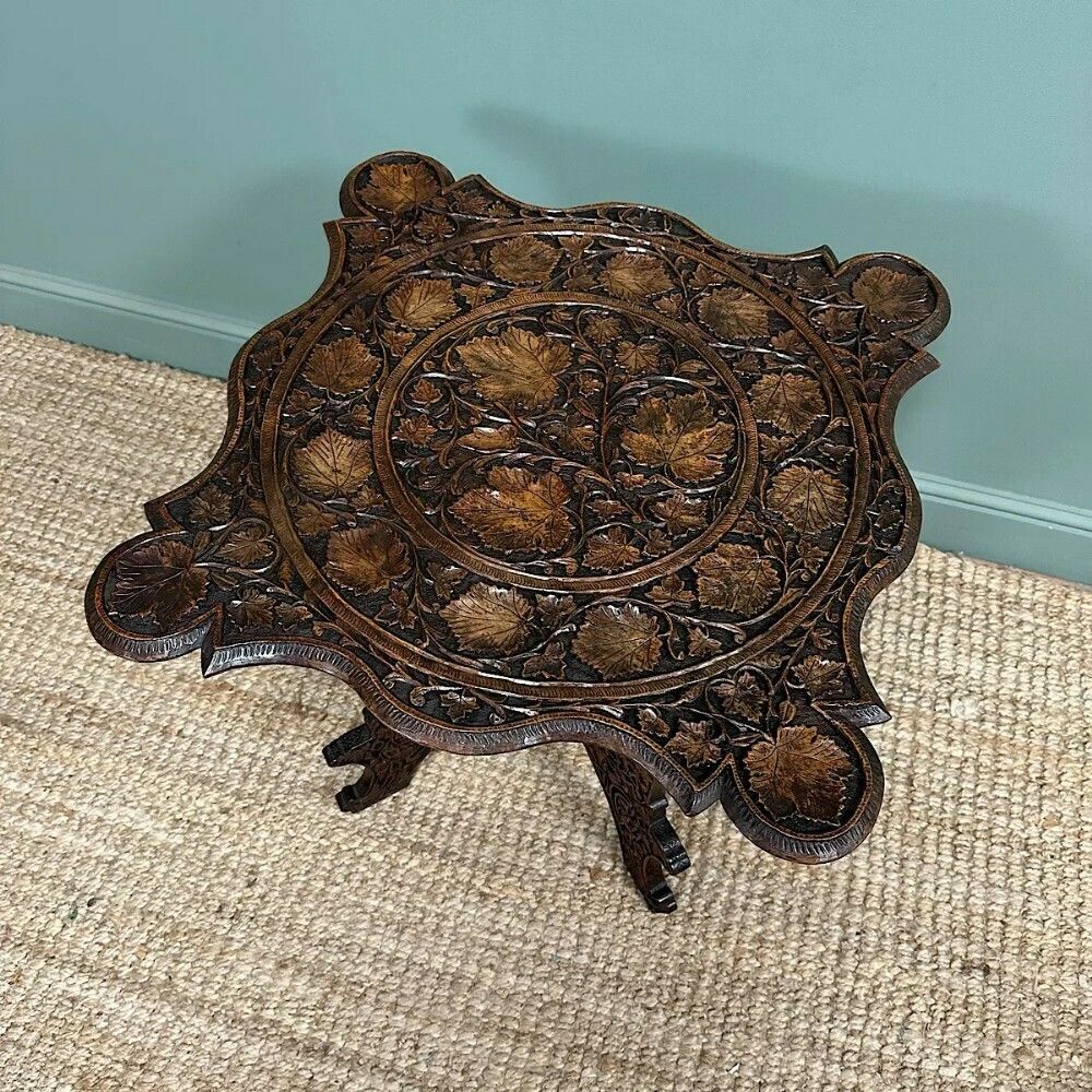 Rare Anglo Indian Antique Carved Table photo buy
