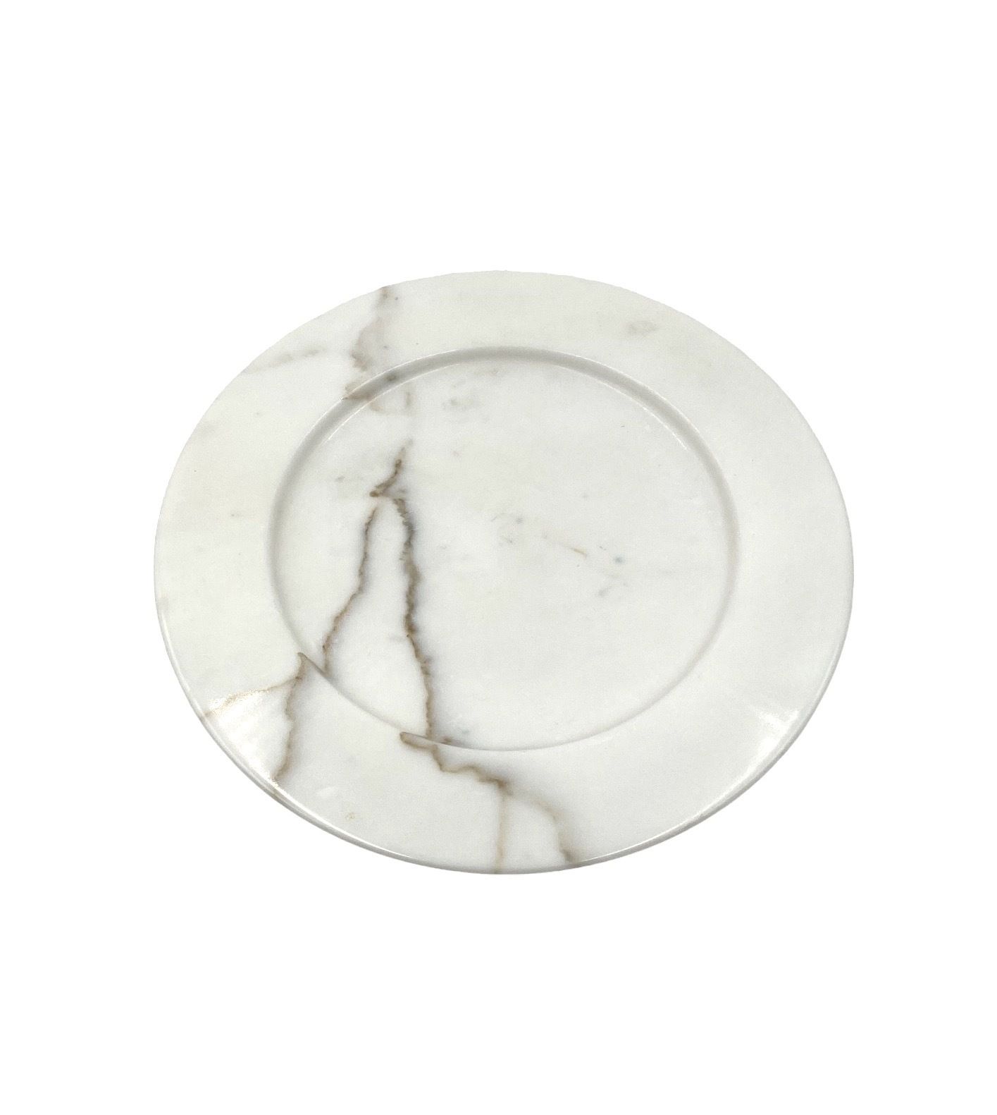 Home Decor White Carrara Marble Centerpiece / Plate, Up&Up Italy, 1970s photo