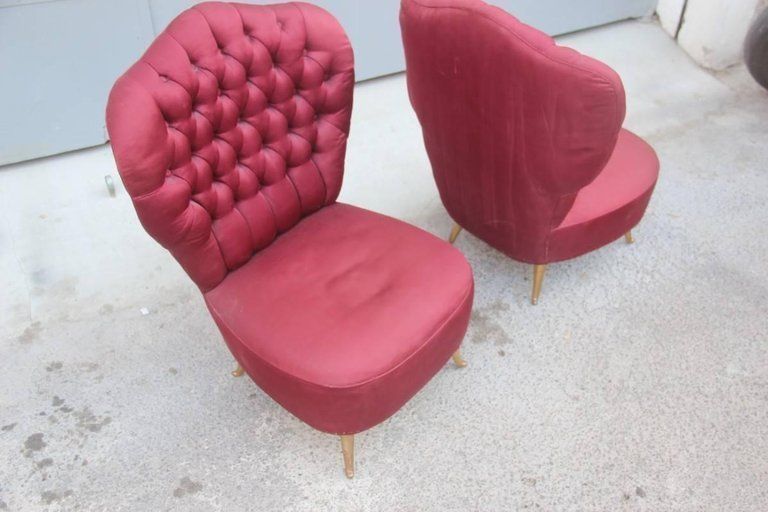 Couple Of Delicious Armchairs 1950s Isa Bergamo photo vintage