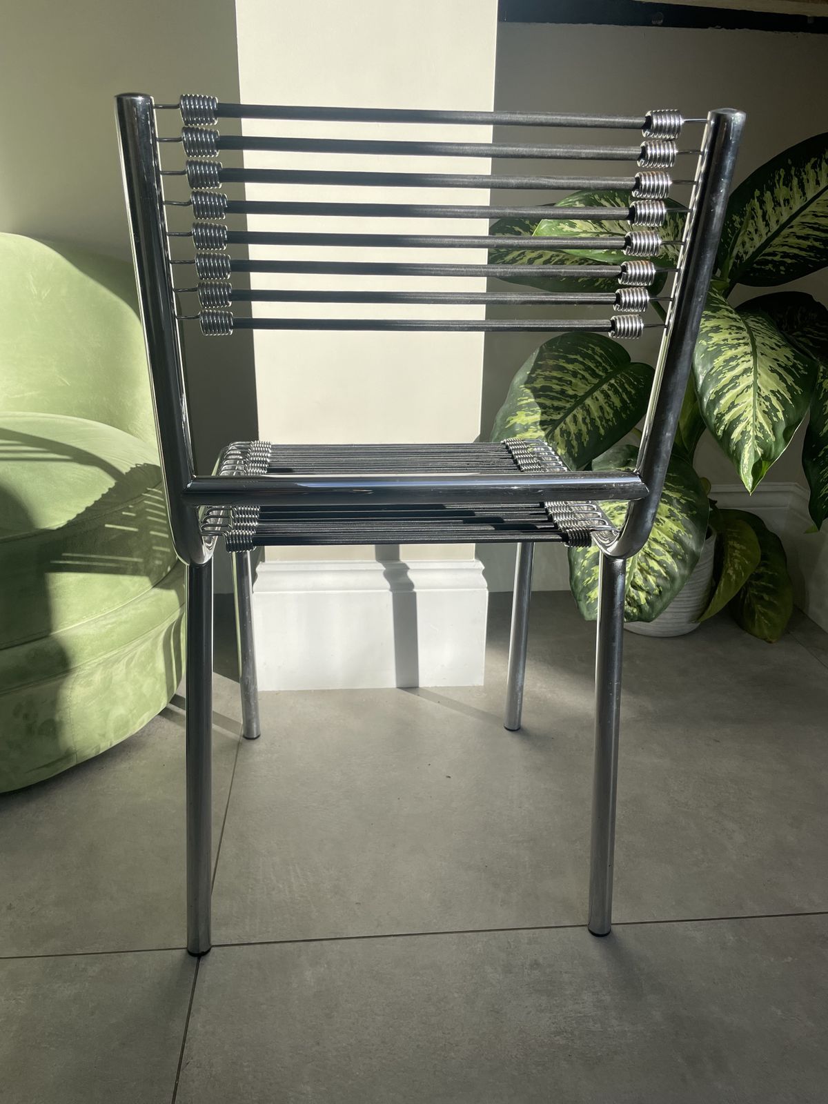 Set Of 4 René Herbst 'Sandows' Chairs Steel And Cord Design 1928 Produced 1970s photo buy
