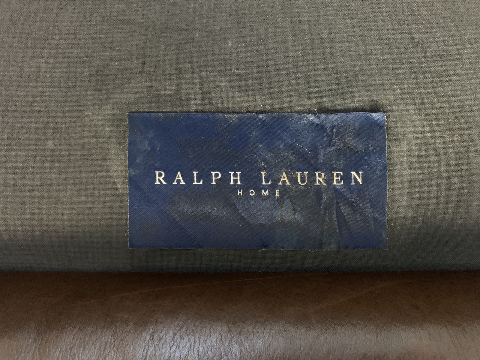 Furniture Ralph Lauren “Brompton” 2.5 Seat Chesterfield Sofa – In Brown Leather & Velvet photo