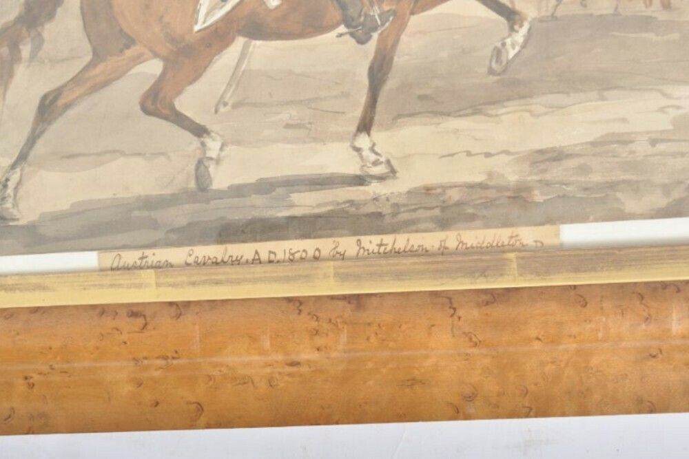 Pair Of Watercolour Drawings/ Paintings Of Cavalry Officers photo for sale