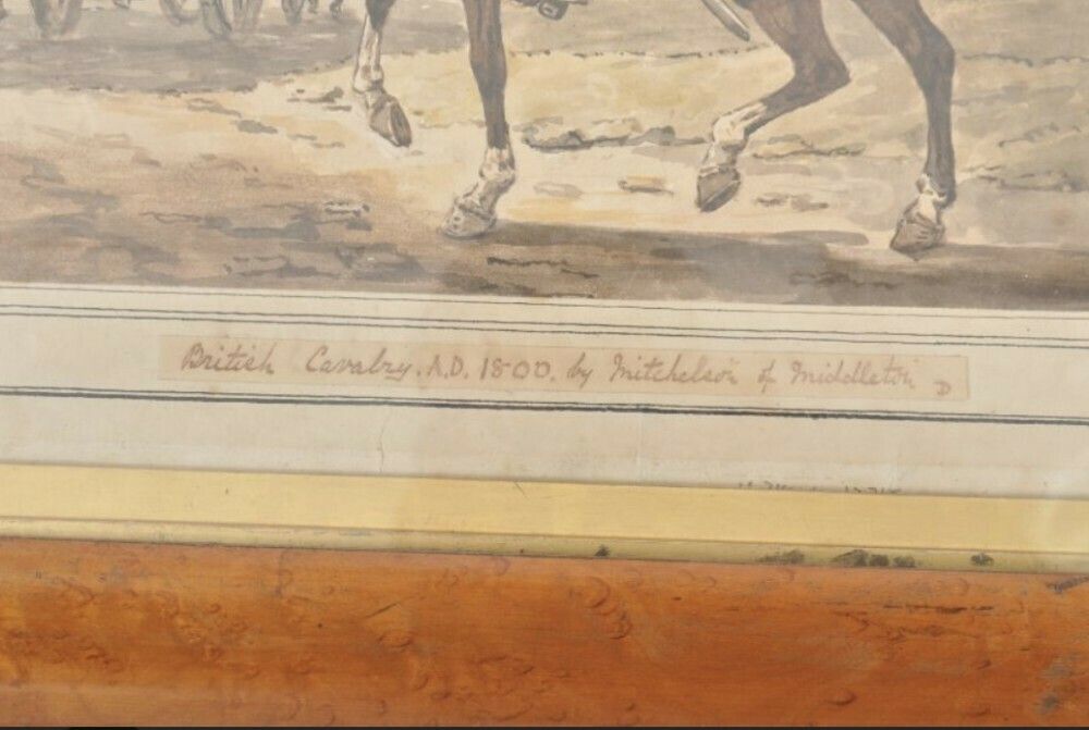 Pair Of Watercolour Drawings/ Paintings Of Cavalry Officers photo Art