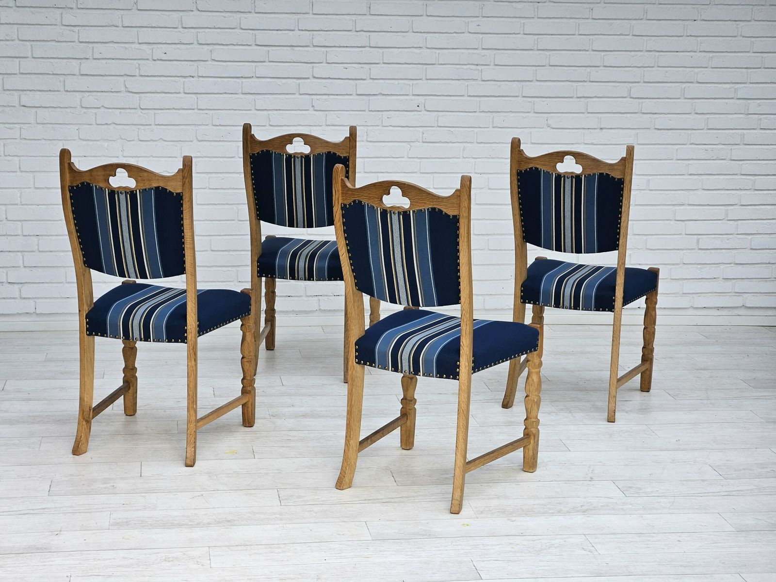 1960s, Set Of 4 Pcs Danish Dinning Chairs, Original Very Good Condition. photo vintage