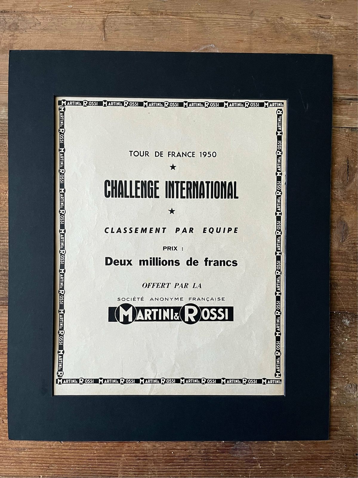 1950 Martini Tour De France Vintage Advertisement photo for sale