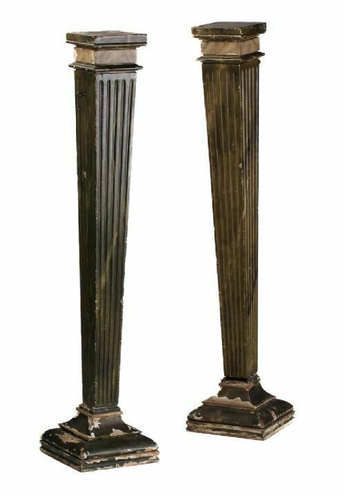 Pair Of Faux Marble Painted Pedestals photo for sale