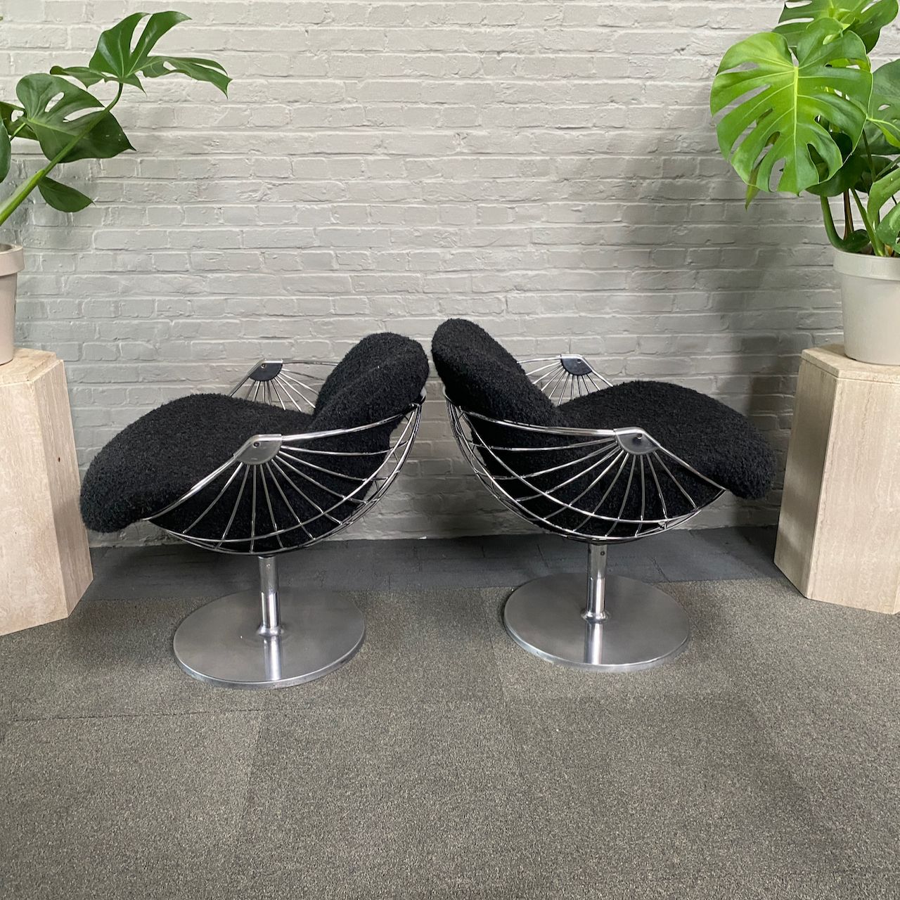 Pair Atomic Ball Chairs By Rudi Verelst For Novalux   Belgium 1974 photo vintage
