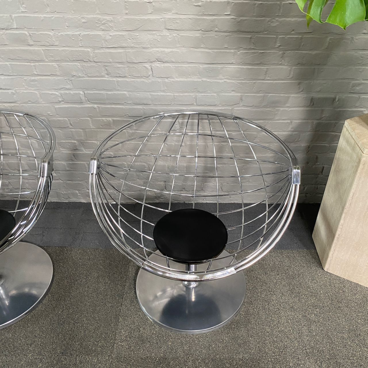 Furniture Pair Atomic Ball Chairs By Rudi Verelst For Novalux   Belgium 1974 photo