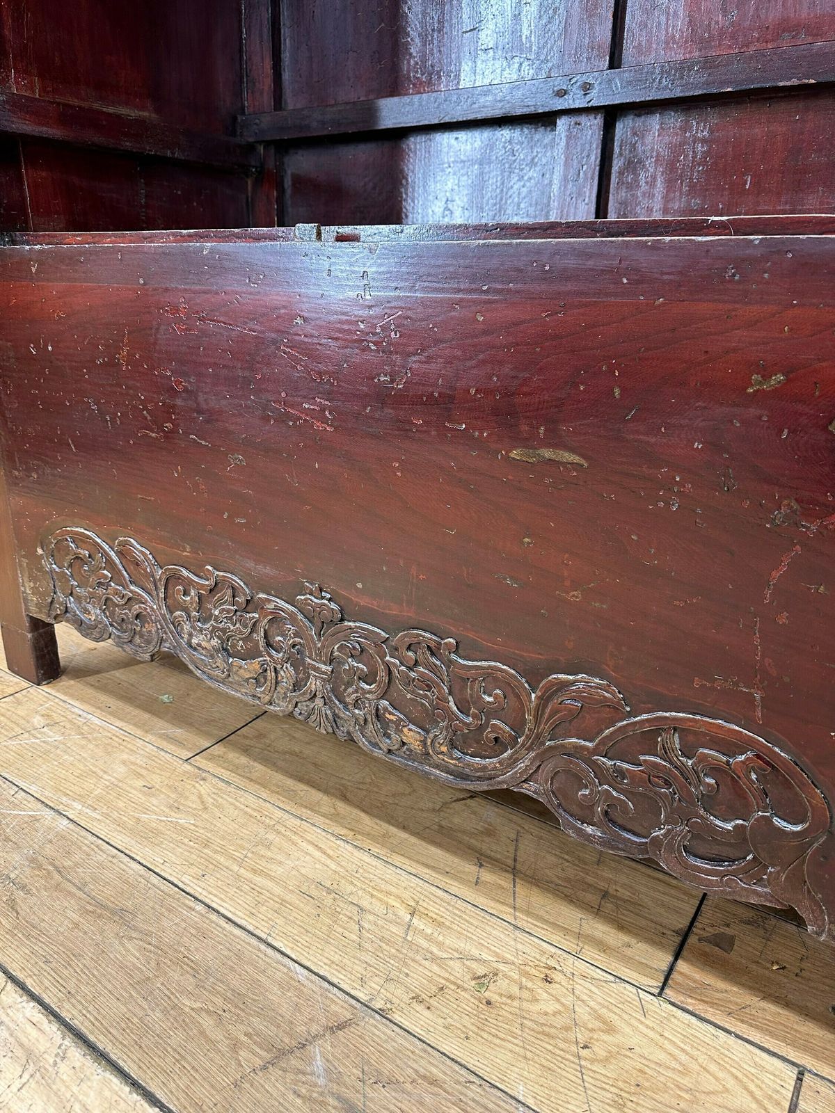 Antique Chinese Open Cabinet   Antique Display   Red Wedding Cabinet   Bookcase photo 495.0