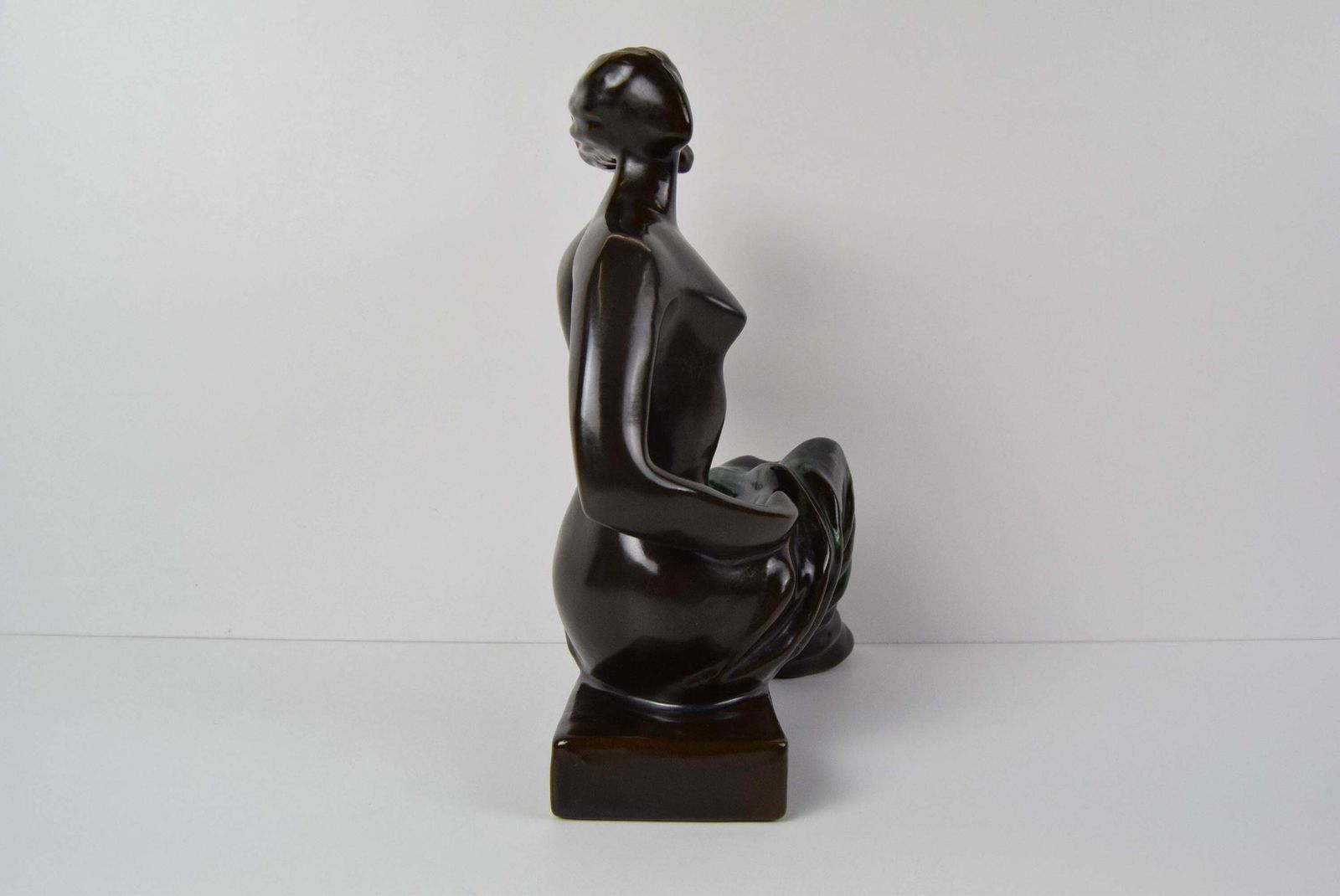 Ceramic Sculpture Of A Sitting Woman By Jitka Forejtová. 1960's. photo buy