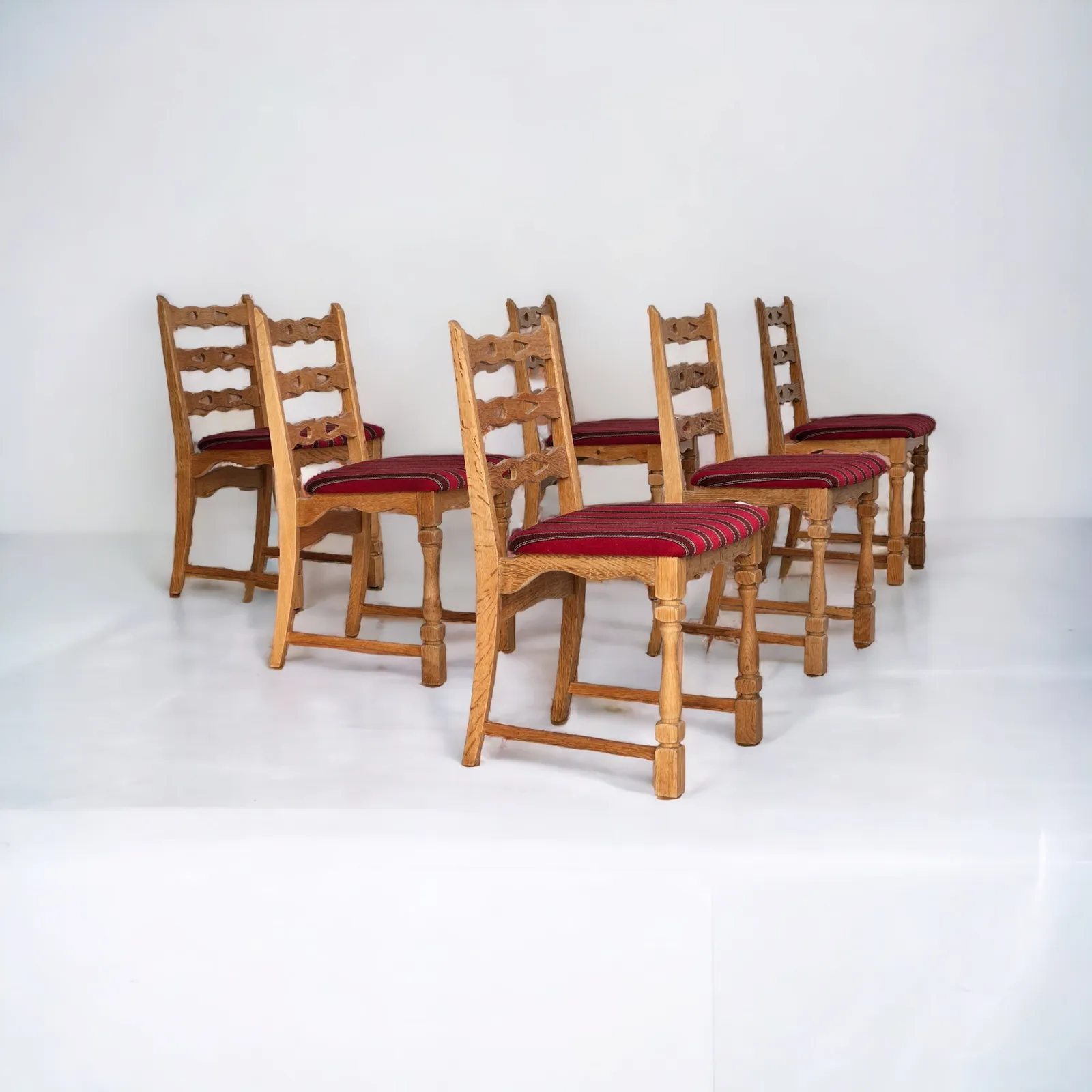 1970s, Set 6 Pcs Of Danish Dinning Chairs, Original Good Condition, Furniture Wool.
