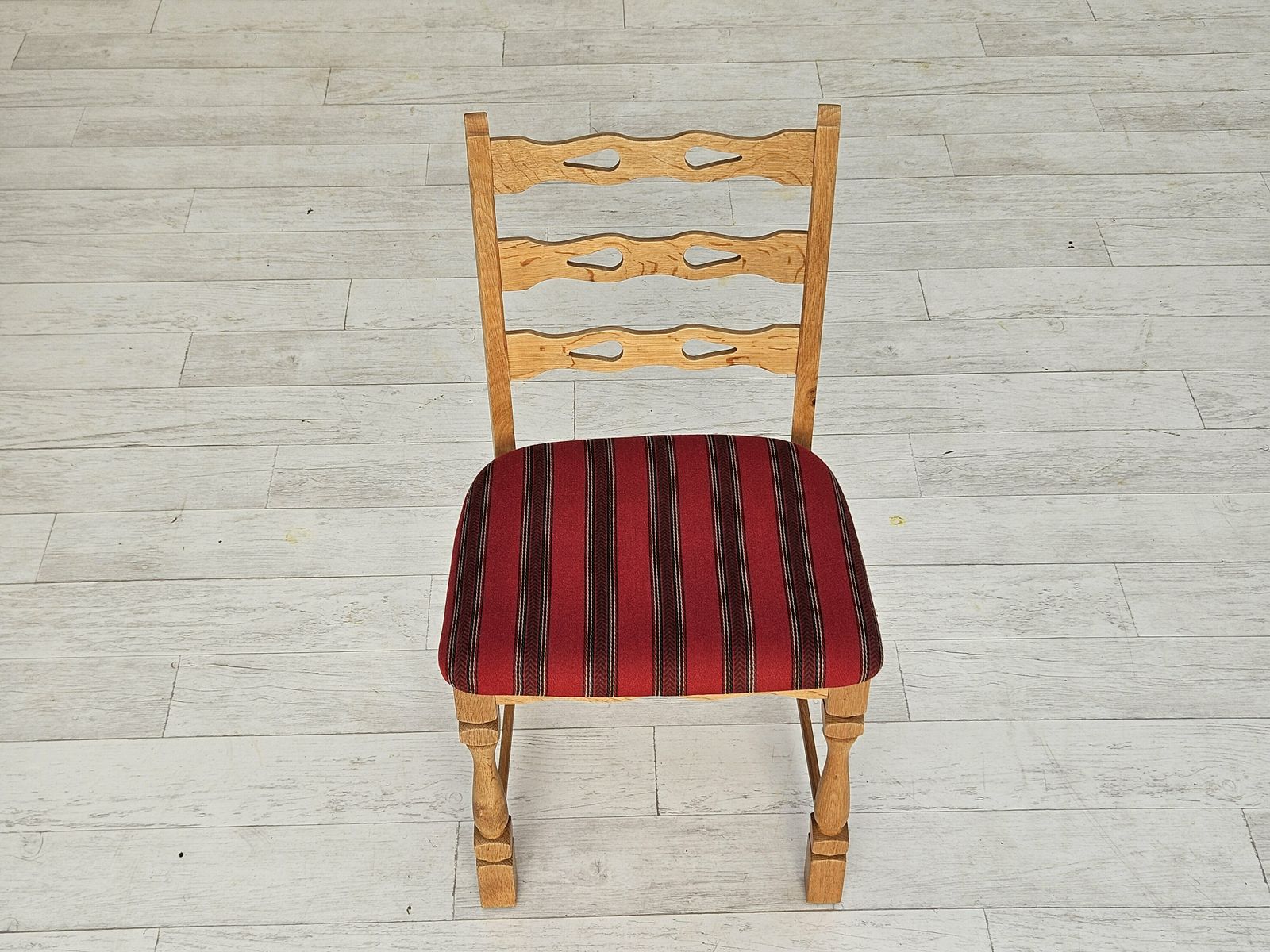 Furniture 1970s, Set 6 Pcs Of Danish Dinning Chairs, Original Good Condition, Furniture Wool. photo
