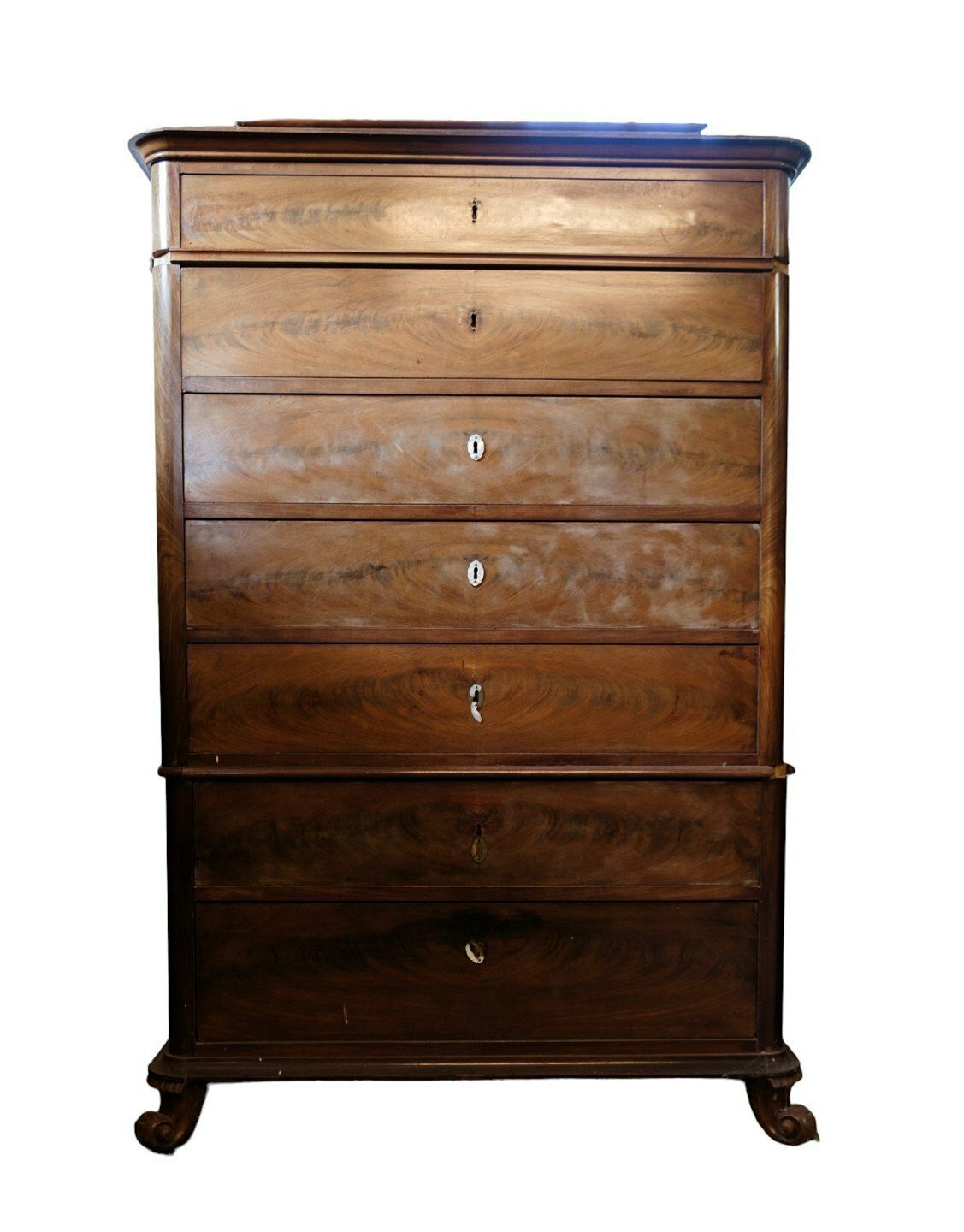 High Chest Of Drawers In Mahogany From 1840s photo furniture