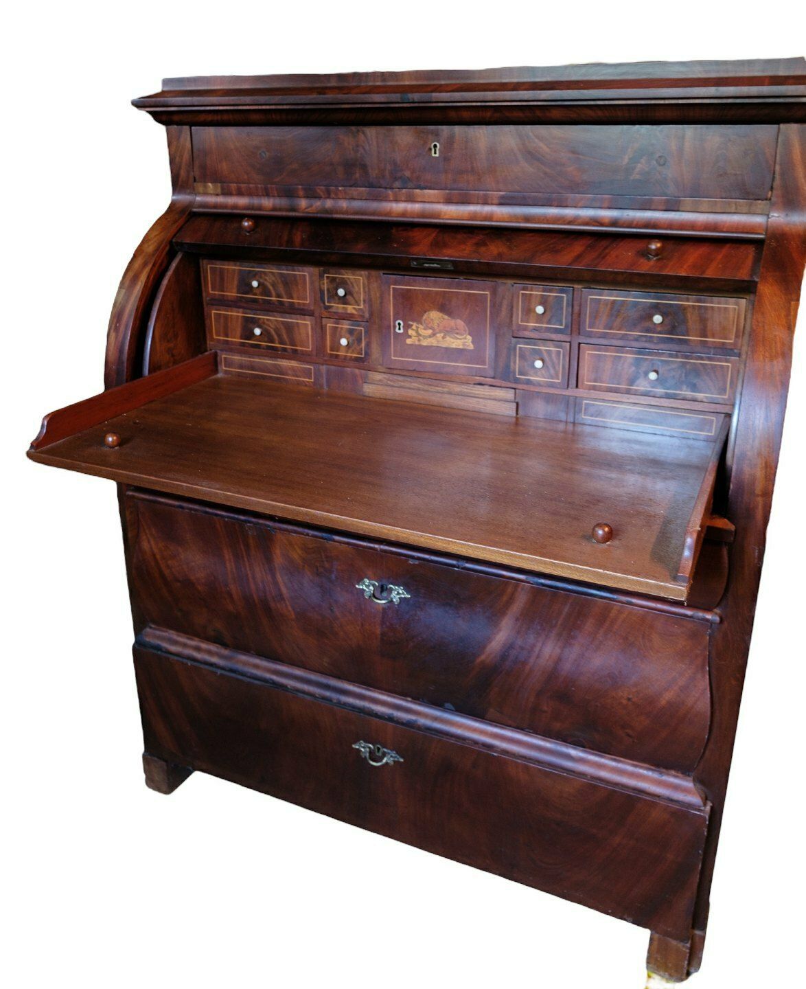 Chatol In Mahogany With Four Drawers & Intarsia From 1820s photo vinterior