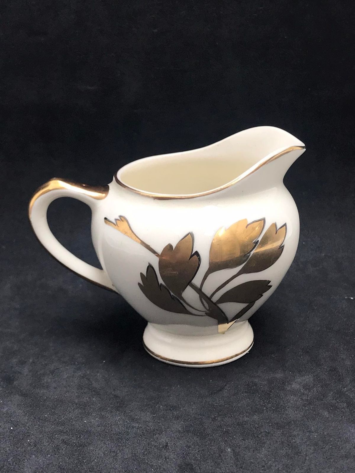 Roomkannetje Klein Melkkannetje Goudblad Patroon Art Deco Empire China England Royale Kenwood China Vervangend Stuk Antiek Servies Hostessgeschenk photo furniture