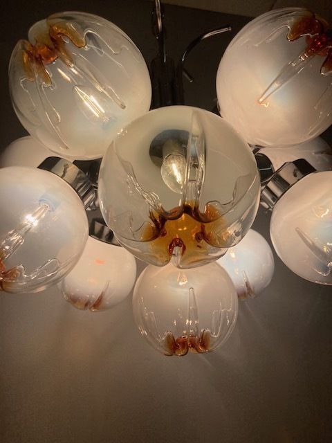Large 1970s Mazzega Design Chandelier, 12 Lights. Modern Antiques photo vinterior