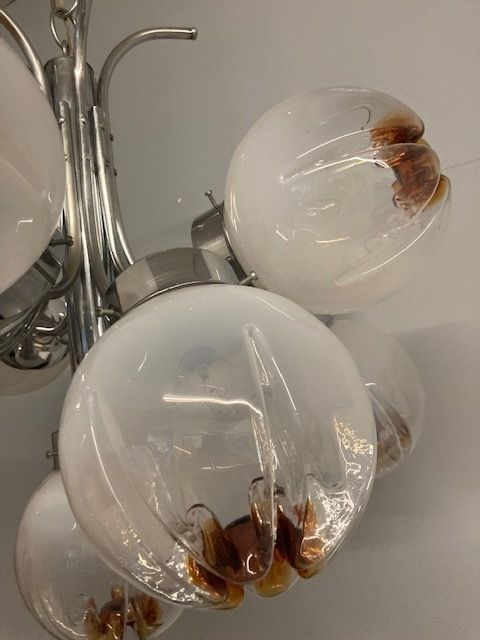 Large 1970s Mazzega Design Chandelier, 12 Lights. Modern Antiques photo buy
